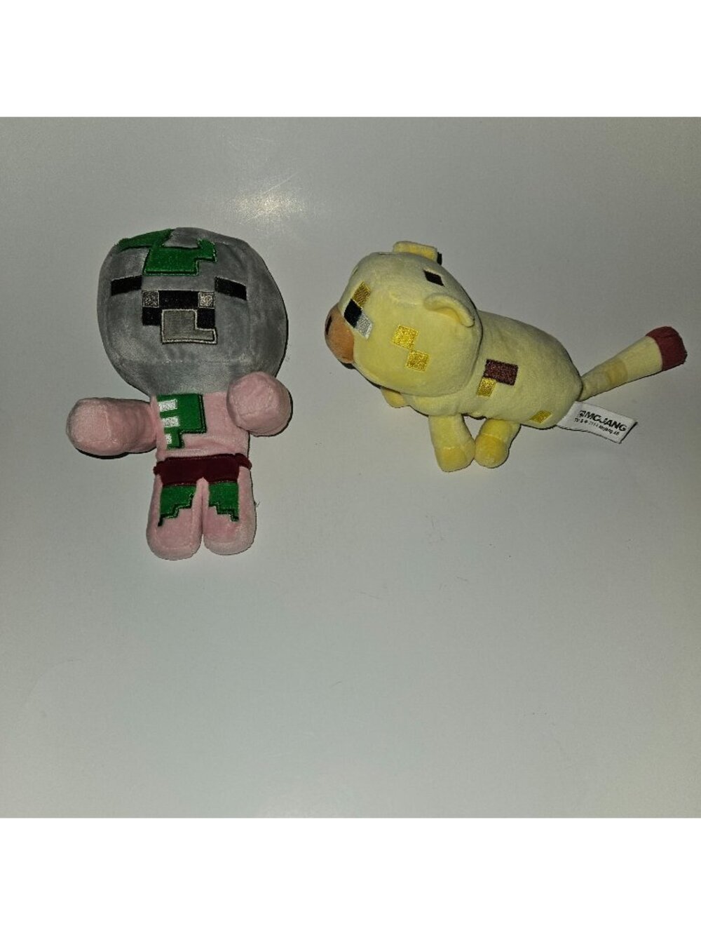 Minecraft Plush 7" Yellow Baby Ocelot 8" Zombie Pigman Pink Gray Stuffed Toy Lot